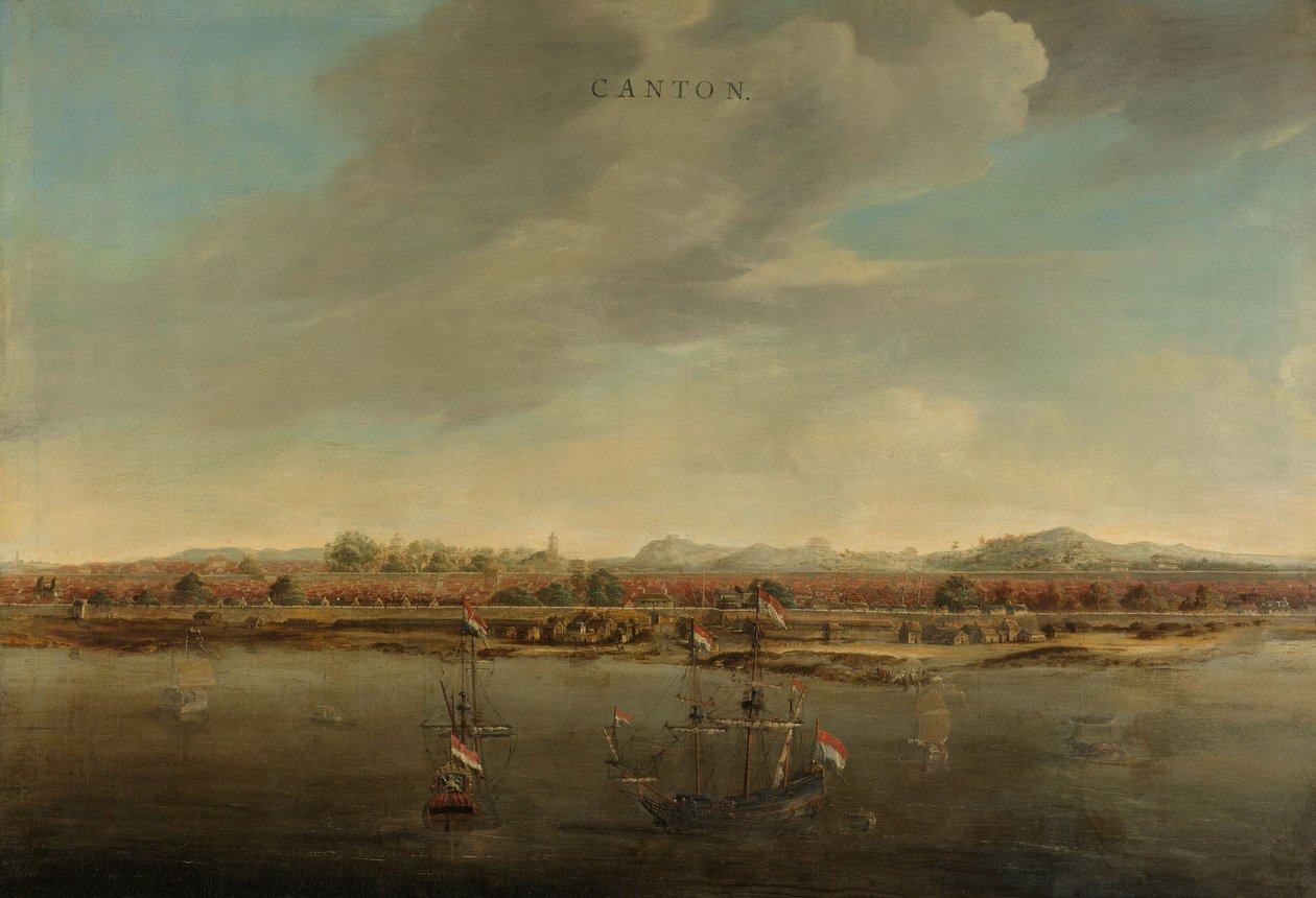 Näkymä kantonista Kiinassa, n. 1662-3 tekijältä Johannes Vinckeboons