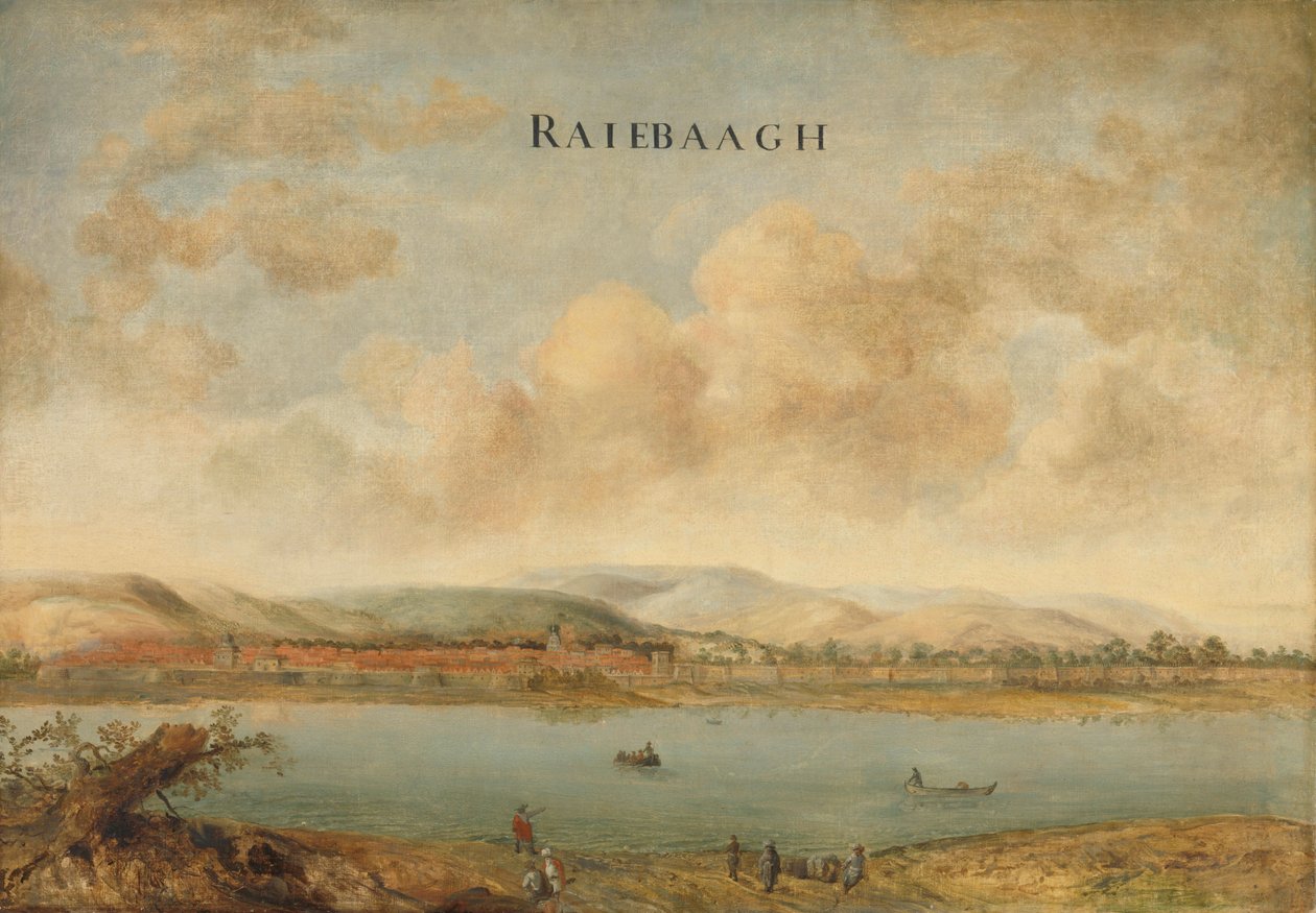 Näkymä Raiebaaghin kaupunkiin Visiapoerissa, Intiassa, n. 1662-3 tekijältä Johannes Vinckeboons