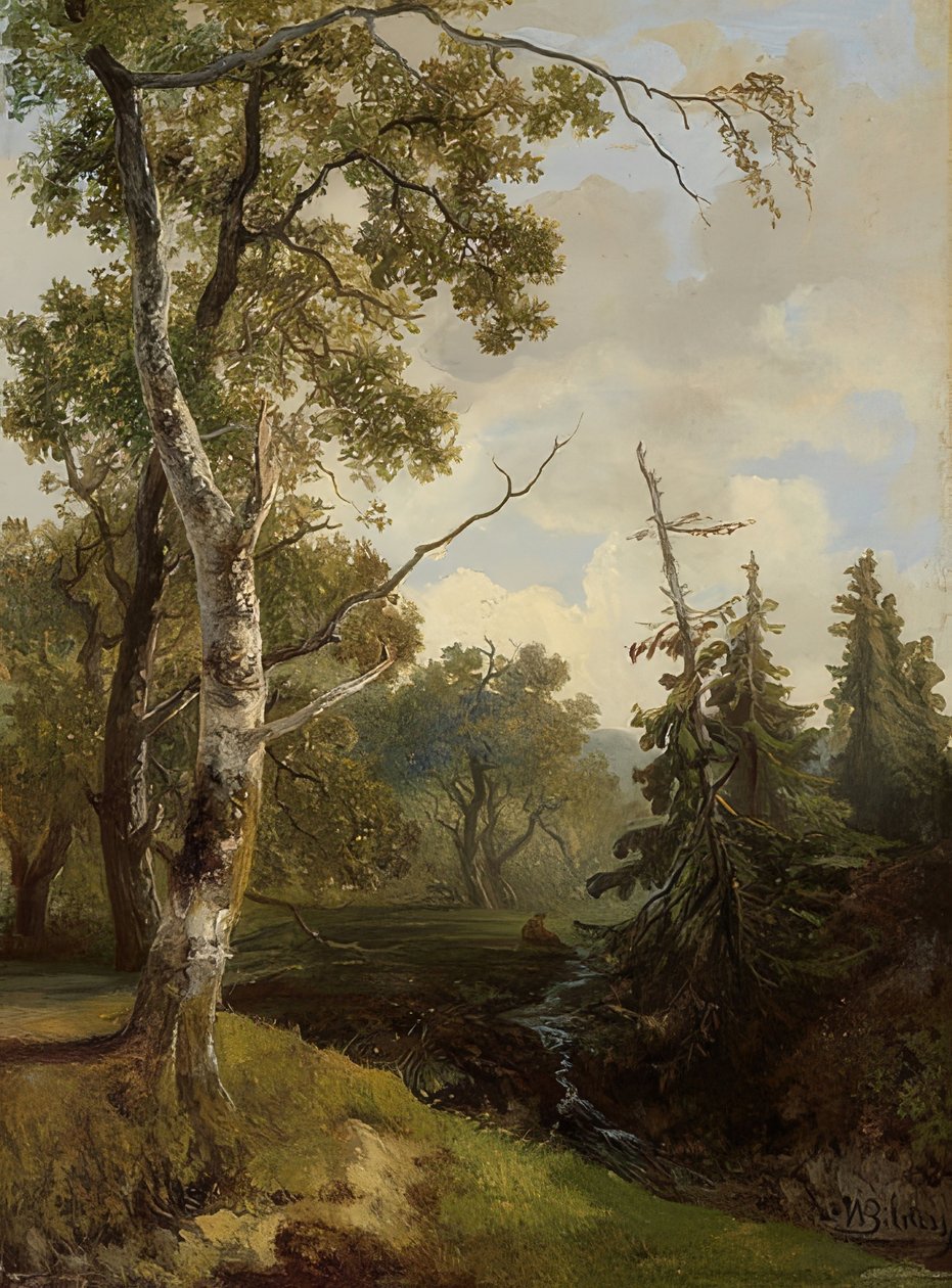 Waldstück bei Wolfheze (metsänäkymä Wolfhezessa) tekijältä Johannes Warnardus Bilders