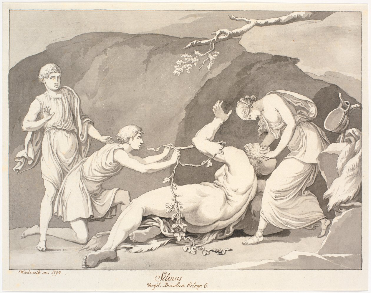 "Silenus/ Vergilius. Bucolia Ecloga 6." tekijältä Johannes Wiedewelt
