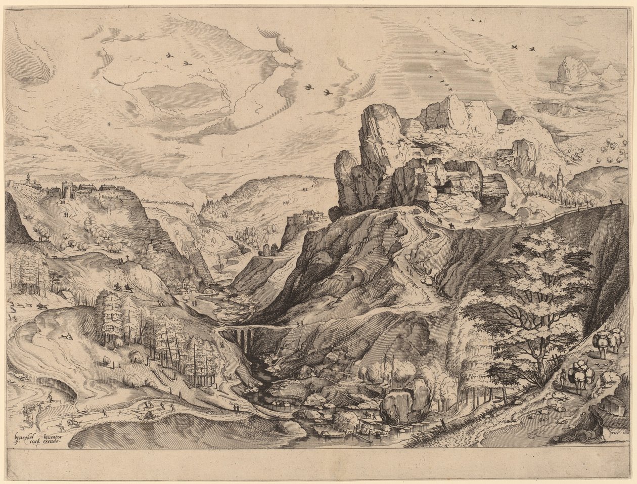 Alppien maisema tekijältä Johannes and Lucas van Doetechum after Pieter Bruegel the Elder
