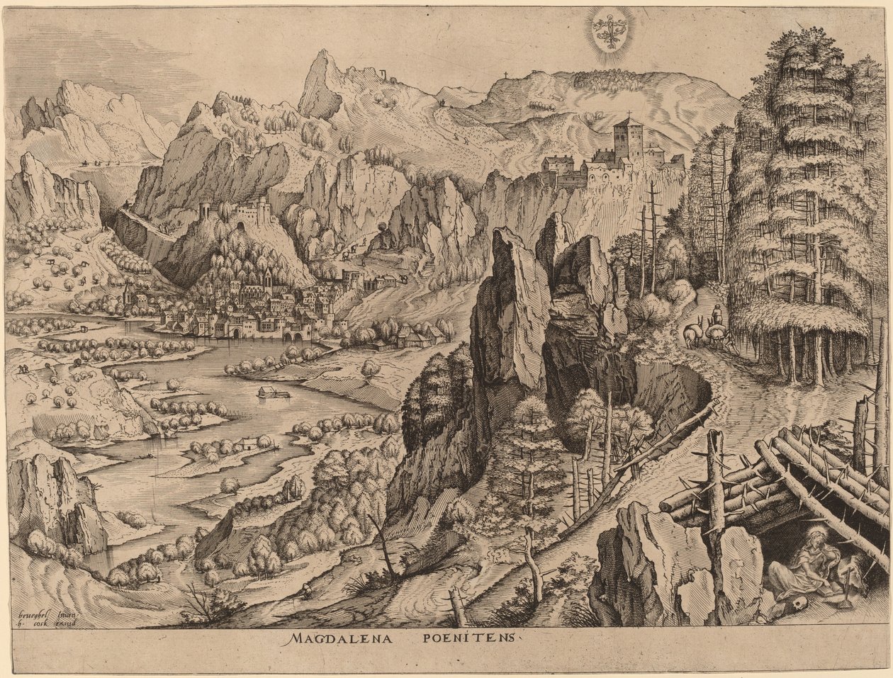 Katuva Magdaleena tekijältä Johannes and Lucas van Doetechum after Pieter Bruegel the Elder