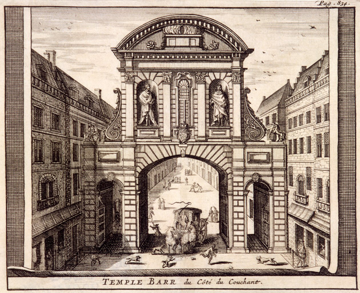 Temple Bar, Lontoo, c1700 tekijältä Johannes de Ram