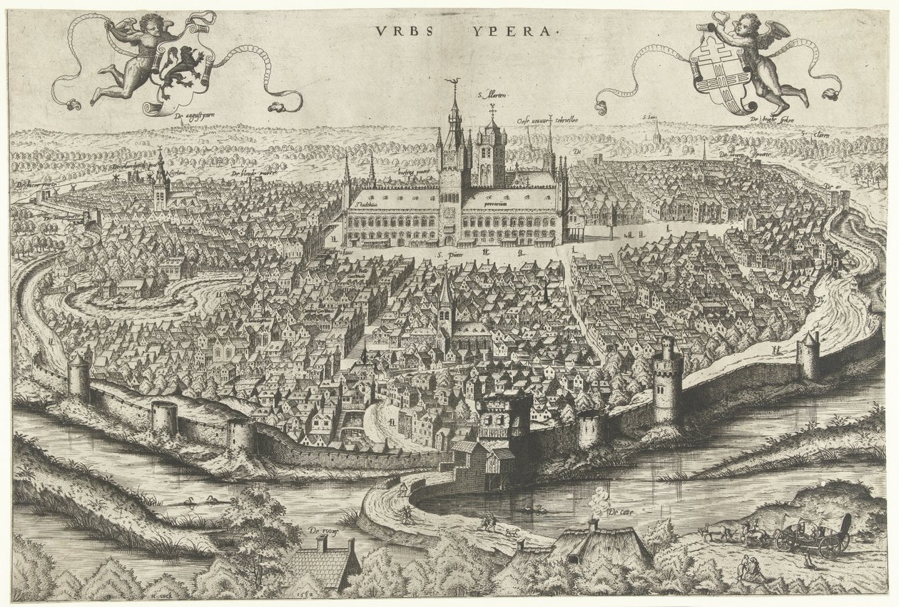Näkymä Ypresistä tekijältä Johannes of Lucas van Doetechum
