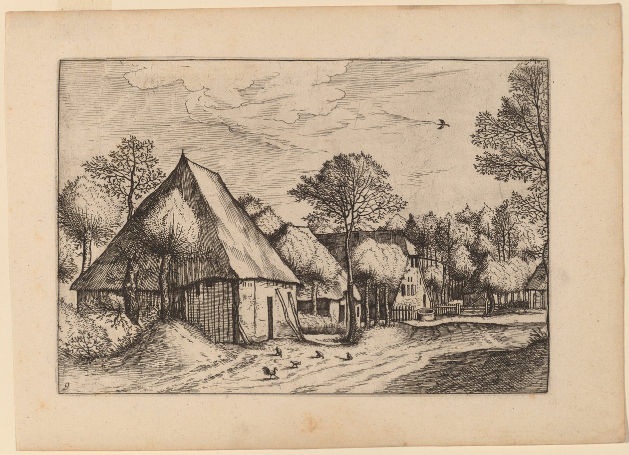 Maatila, jossa on vetokaivo tekijältä Johannes van Doetechum, the Elder and Lucas