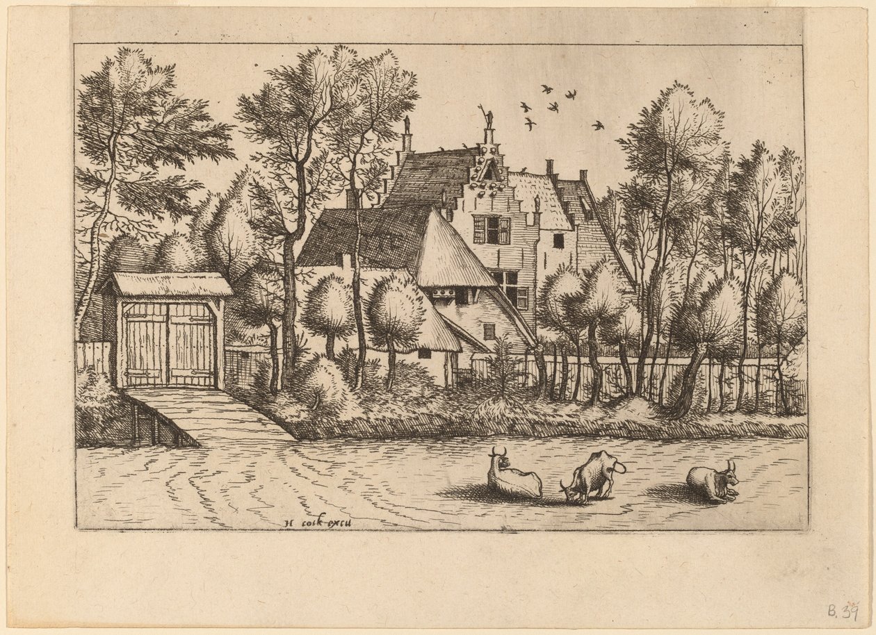 Maalaistalo ojalla tekijältä Johannes van Doetechum, the Elder and Lucas