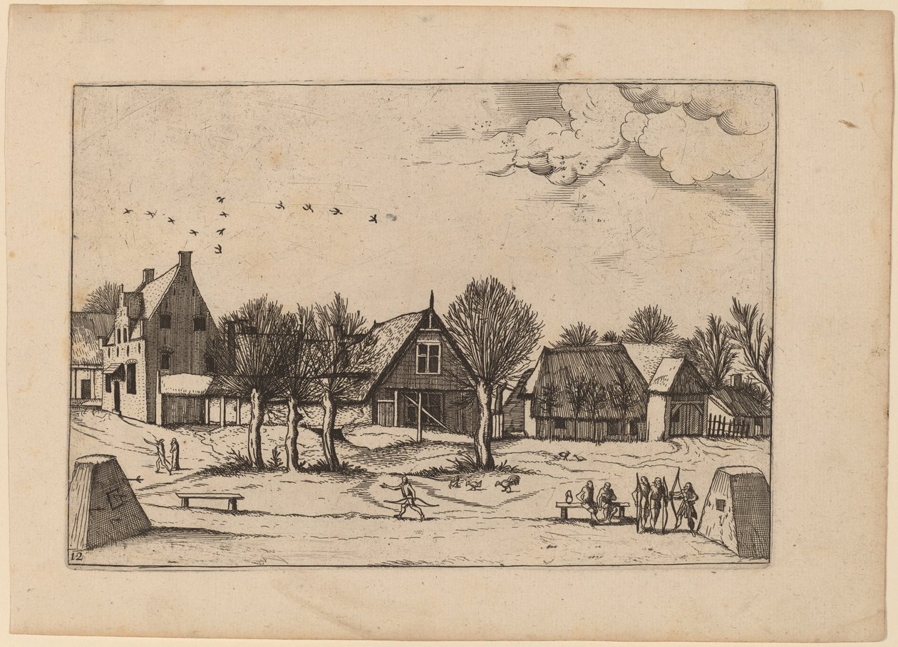 Maalaiskylä tekijältä Johannes van Doetechum, the Elder and Lucas