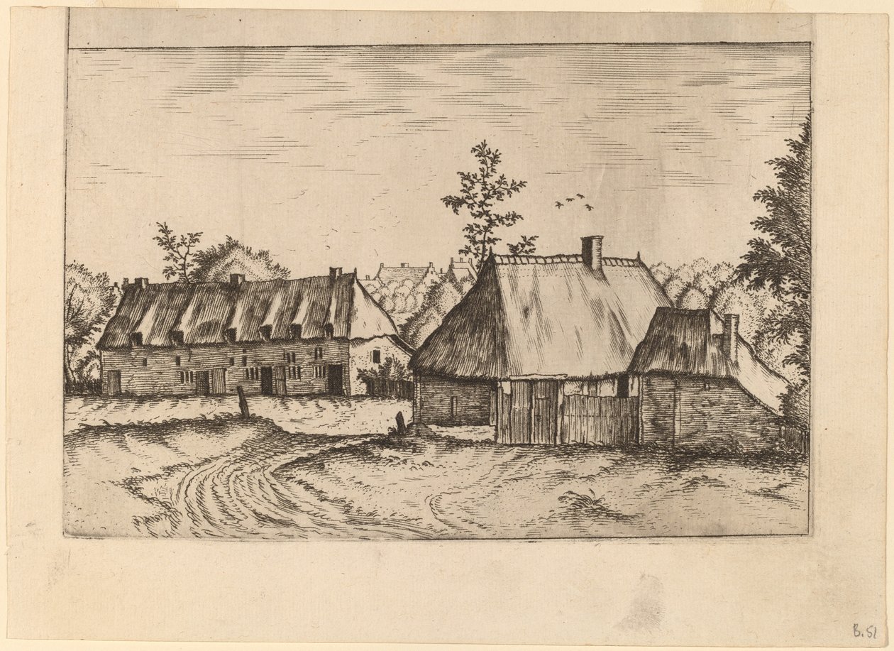 Maatila ja talorivi tekijältä Johannes van Doetechum, the Elder and Lucas