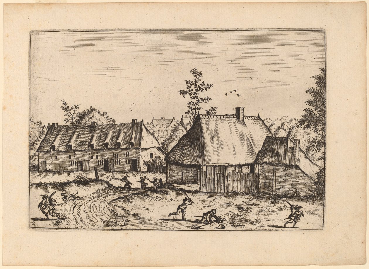 Maatila ja talorivi tekijältä Johannes van Doetechum, the Elder and Lucas