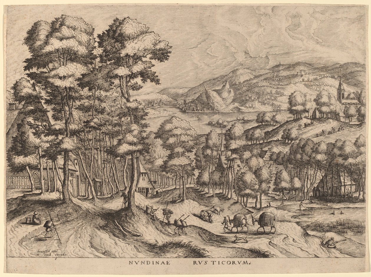 Maalaismainen markkinat tekijältä Johannes van Doetechum the Elder and Lucas
