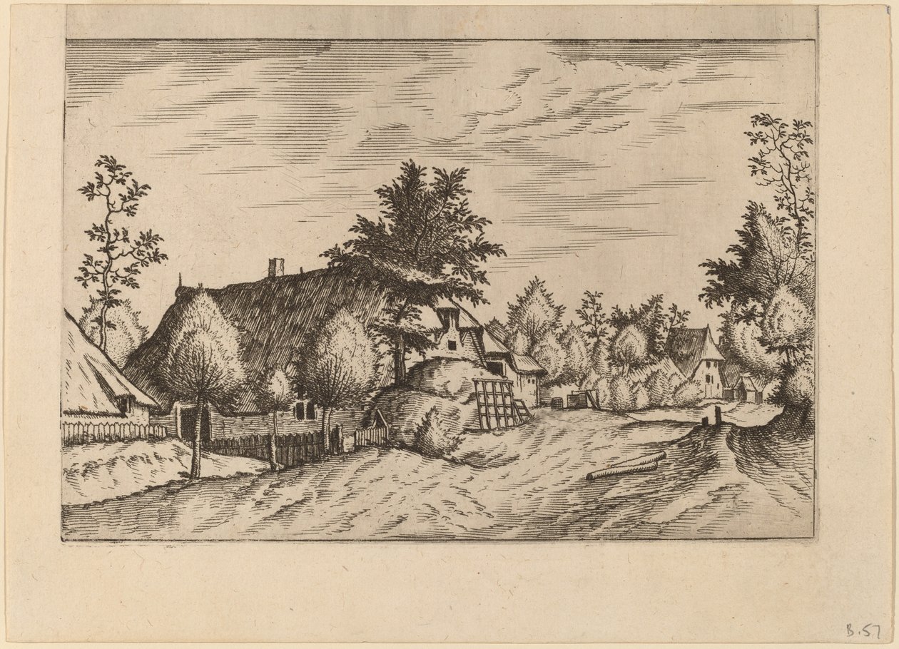 Kyläkatu tekijältä Johannes van Doetechum, the Elder and Lucas