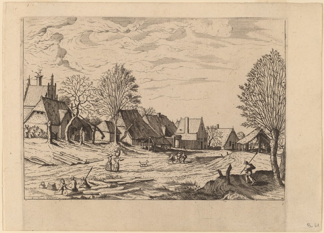 Kyläkatu tekijältä Johannes van Doetechum, the Elder and Lucas