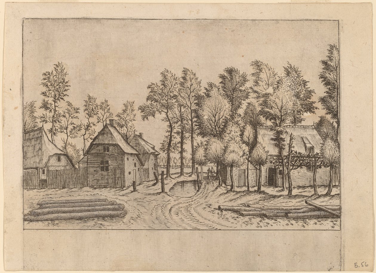 Kyläkatu tekijältä Johannes van Doetechum, the Elder and Lucas
