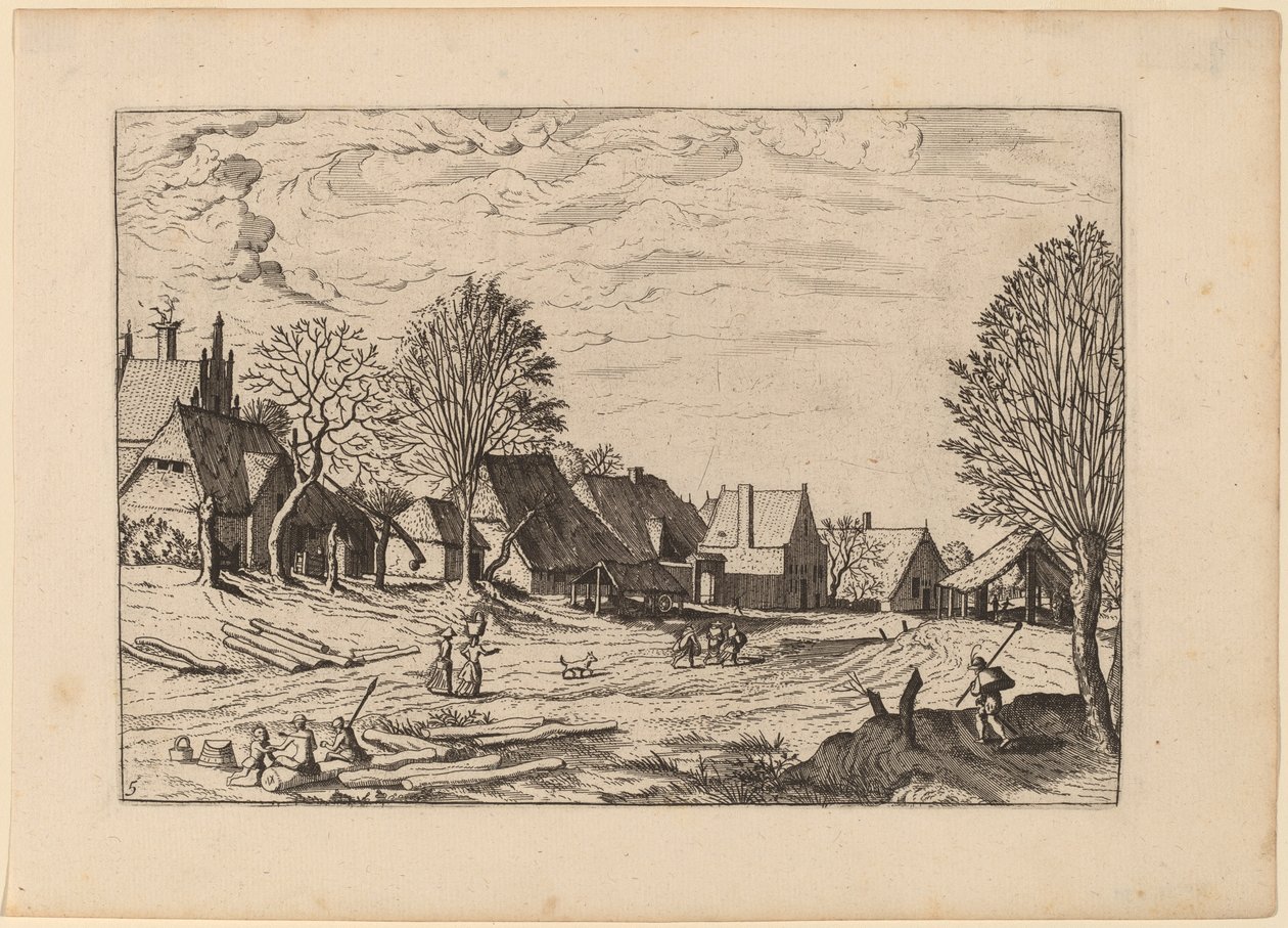 Kyläkatu tekijältä Johannes van Doetechum, the Elder and Lucas