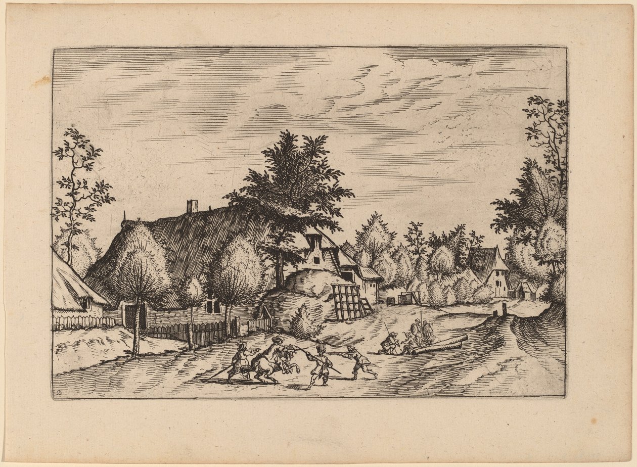 Kyläkatu tekijältä Johannes van Doetechum, the Elder and Lucas
