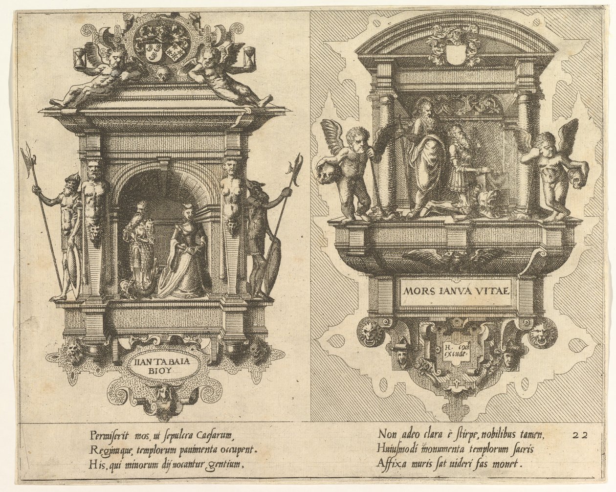 Cœnotaphiorum 22, 1563. Tekijät: Johannes van Doetecum I, Lucas van Doetecum. tekijältä Johannes and Lucas van Doetecum
