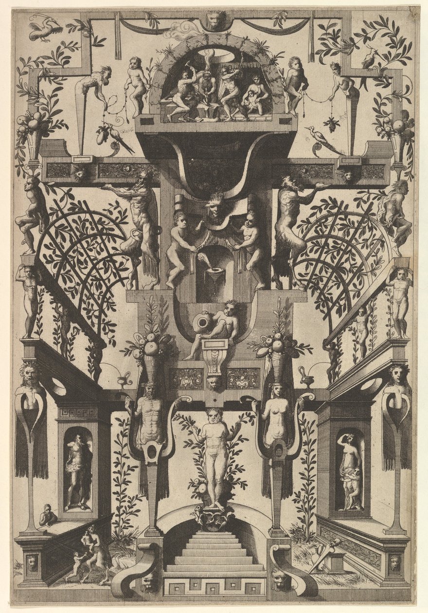 Moderni groteski sisustus, 1557. tekijältä Johannes van Doetecum I