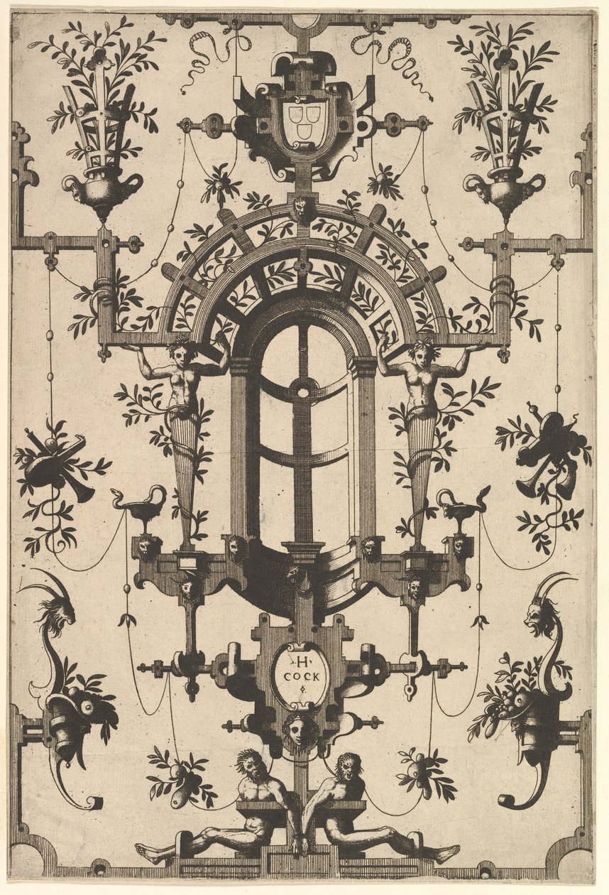 Moderni groteski nauhalla, 1554. tekijältä Johannes van Doetecum I