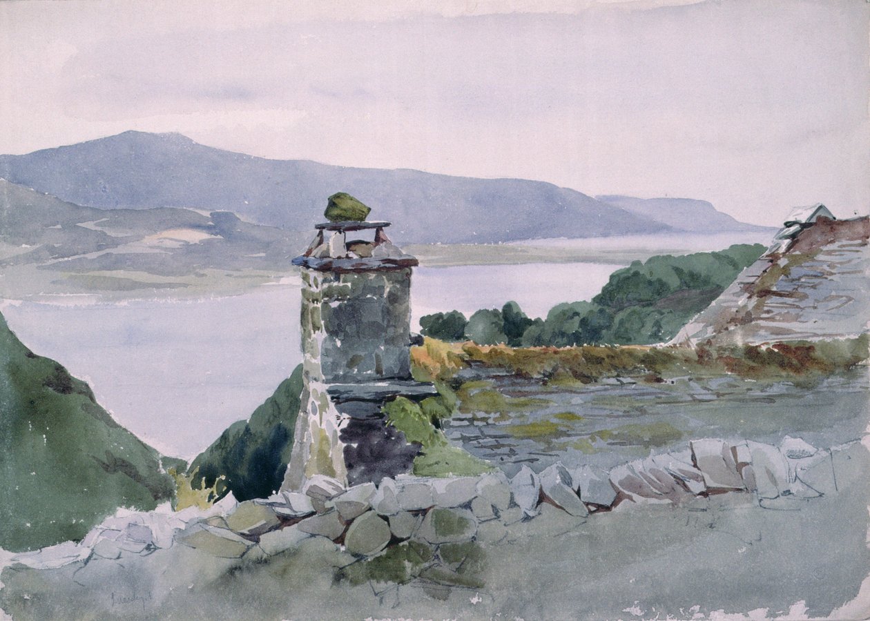 Kumpuileva lahti katon yläpuolella olevalta seinältä katsottuna, 1800-luku (vesiväri) tekijältä John Absolon