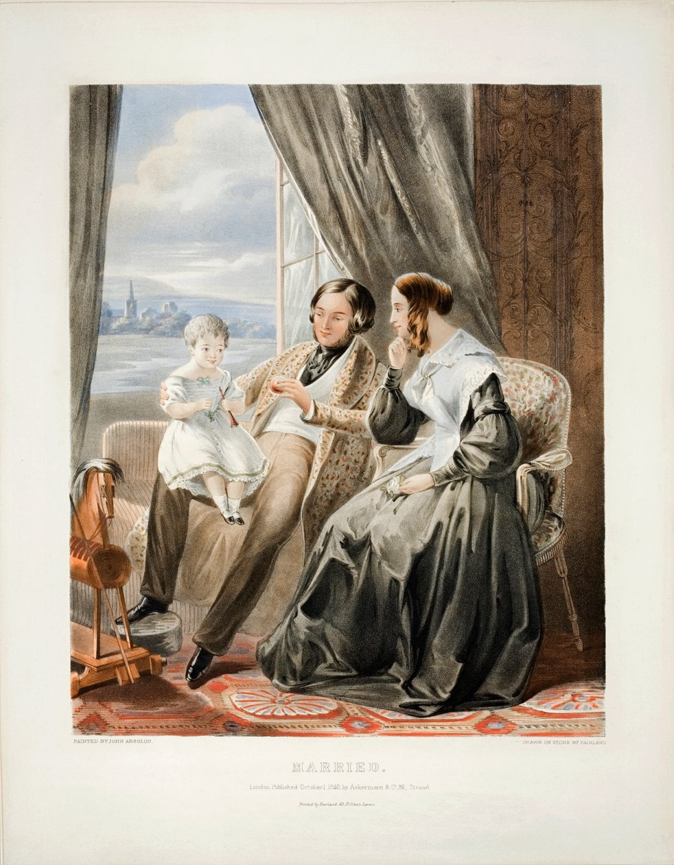 Naimisissa, litho Thomas Fairland (1804-52), julkaisija Ackermann and Co., 1840 tekijältä John Absolon