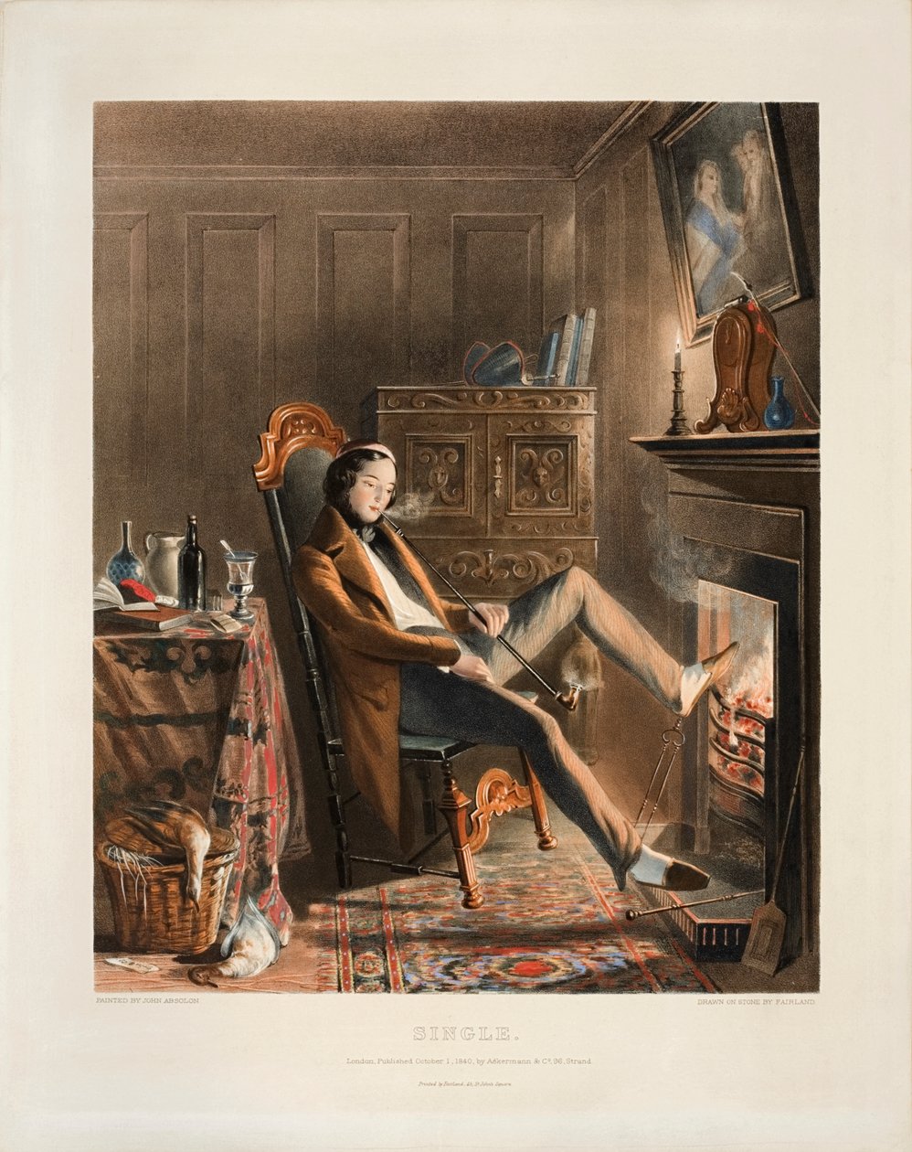 Single, litho Thomas Fairlandin (1804-52), julkaisija Ackermann and Co., 1840 tekijältä John Absolon