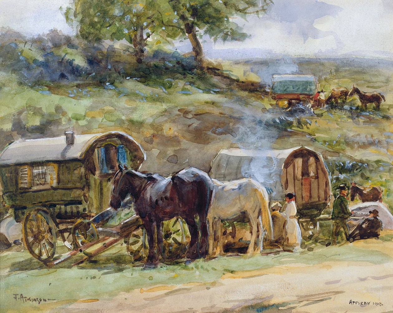 Gypsy Campment, Appleby, 1919 (katso myös 54655) tekijältä John Atkinson