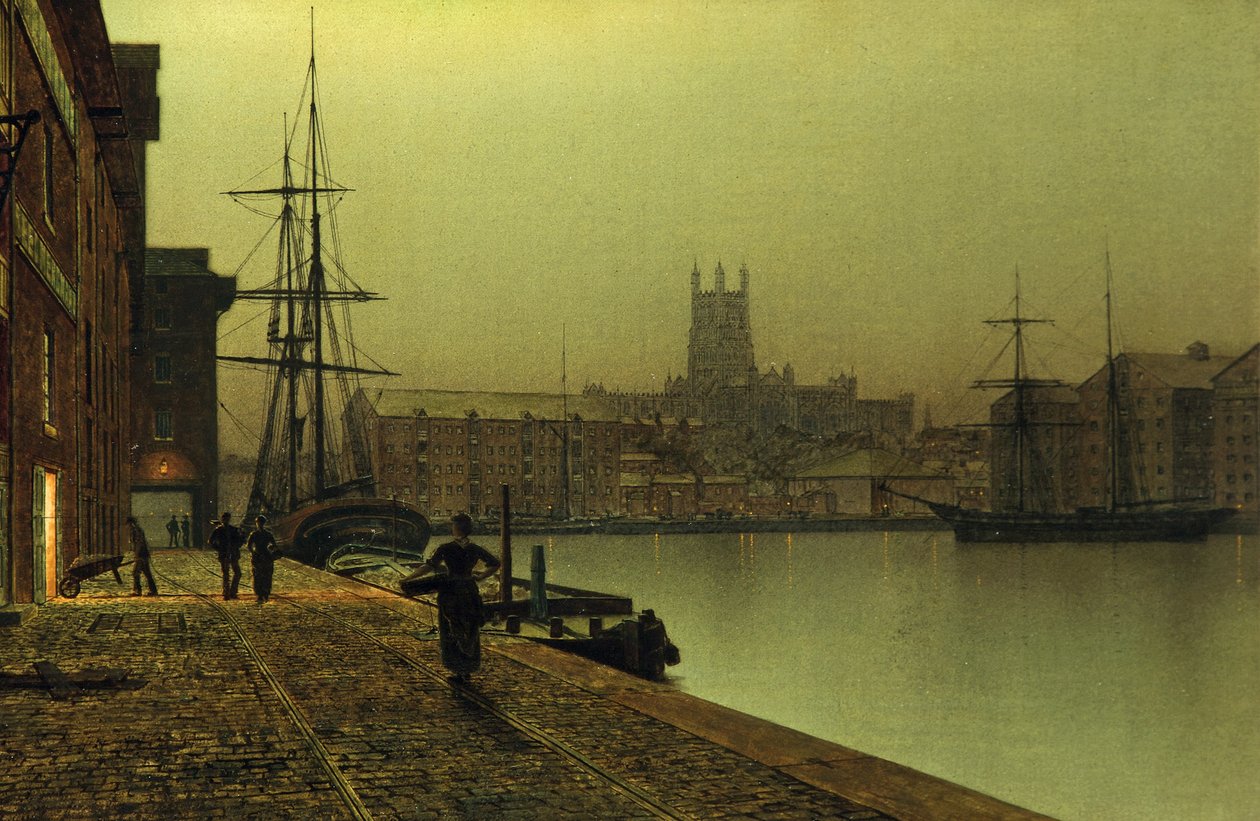 Gloucester Docks, 1880-90 tekijältä John Atkinson Grimshaw