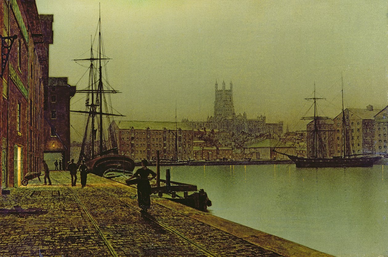 Gloucester Docks, n. 1880 tekijältä John Atkinson Grimshaw