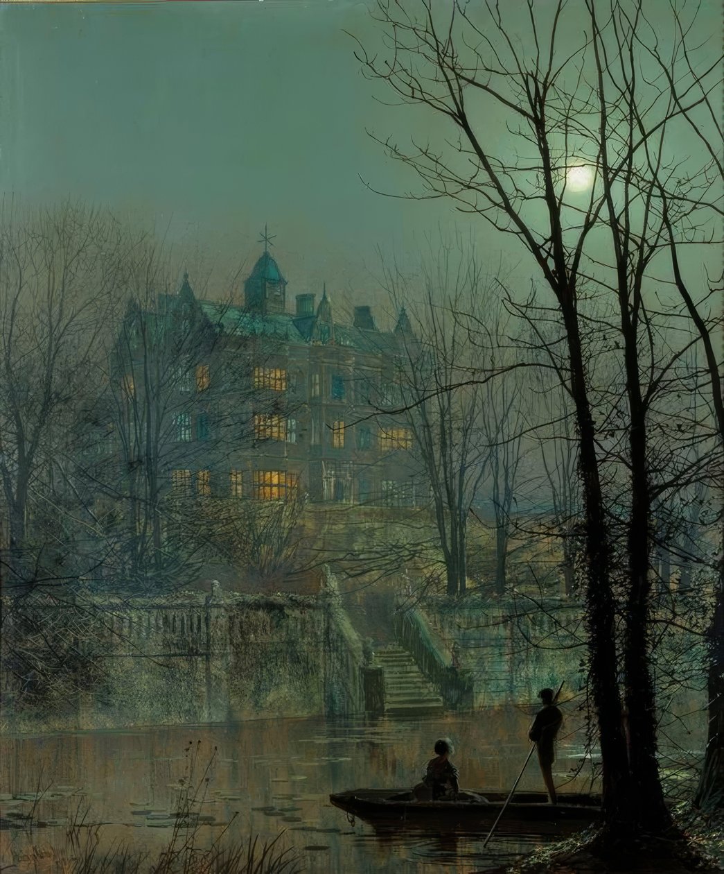 Knostrop Old Hall, Leeds tekijältä John Atkinson Grimshaw
