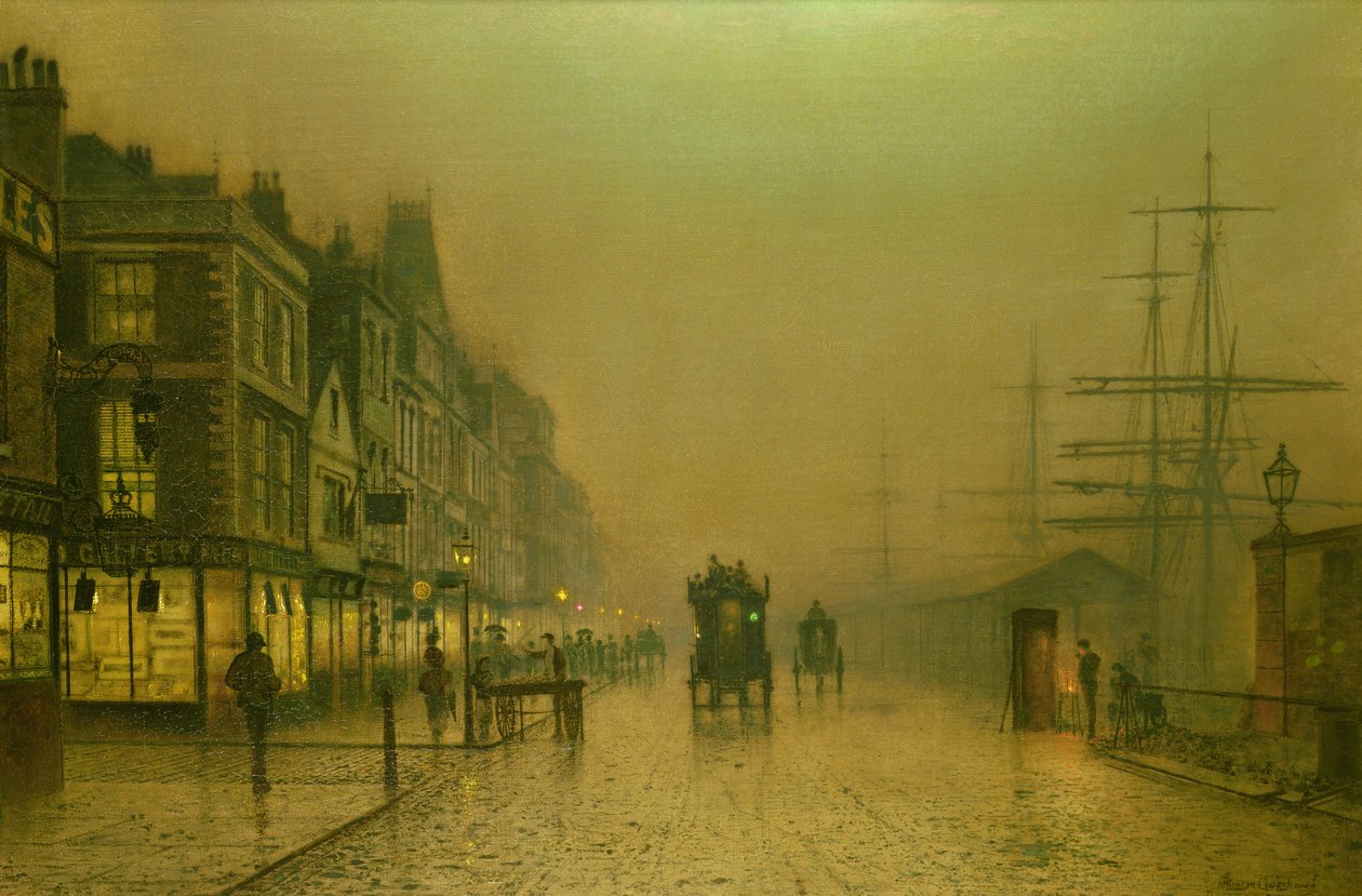 Liverpoolin satama tekijältä John Atkinson Grimshaw