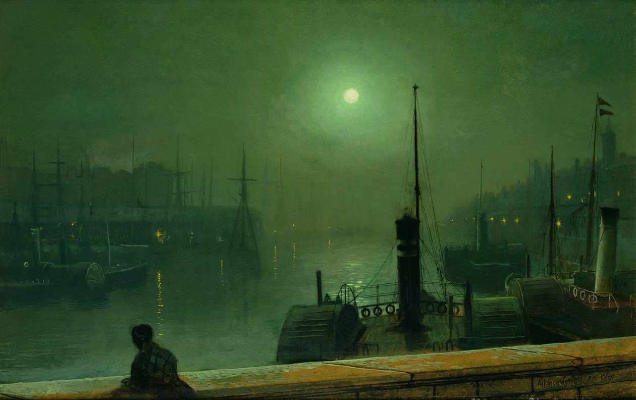On the Clyde, Glasgow, 1879 tekijältä John Atkinson Grimshaw