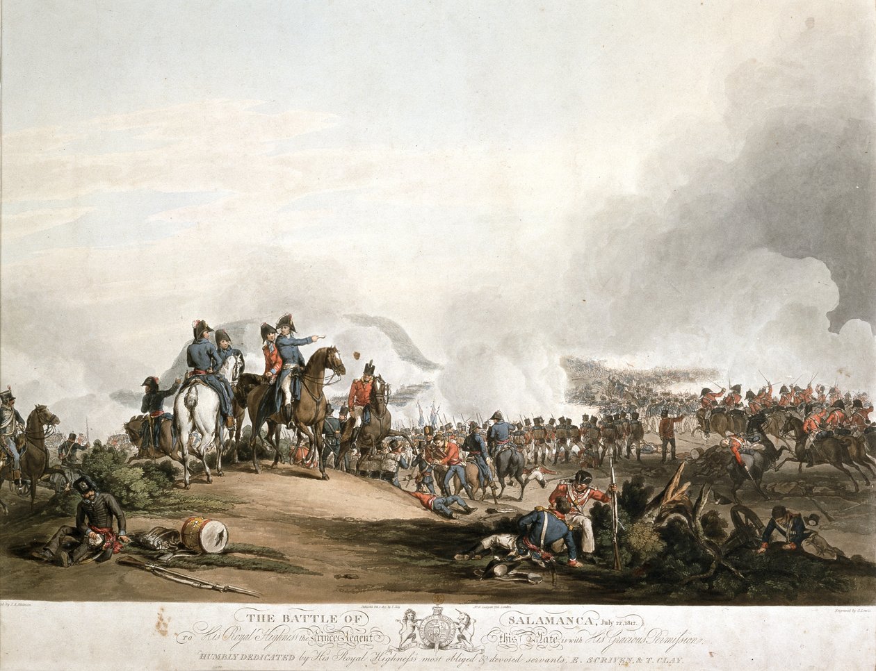 Salamancan taistelu 22. heinäkuuta 1812, kaiverrus G. Lewis, julkaistu 1813 (akvatinta) tekijältä John Augustus Atkinson