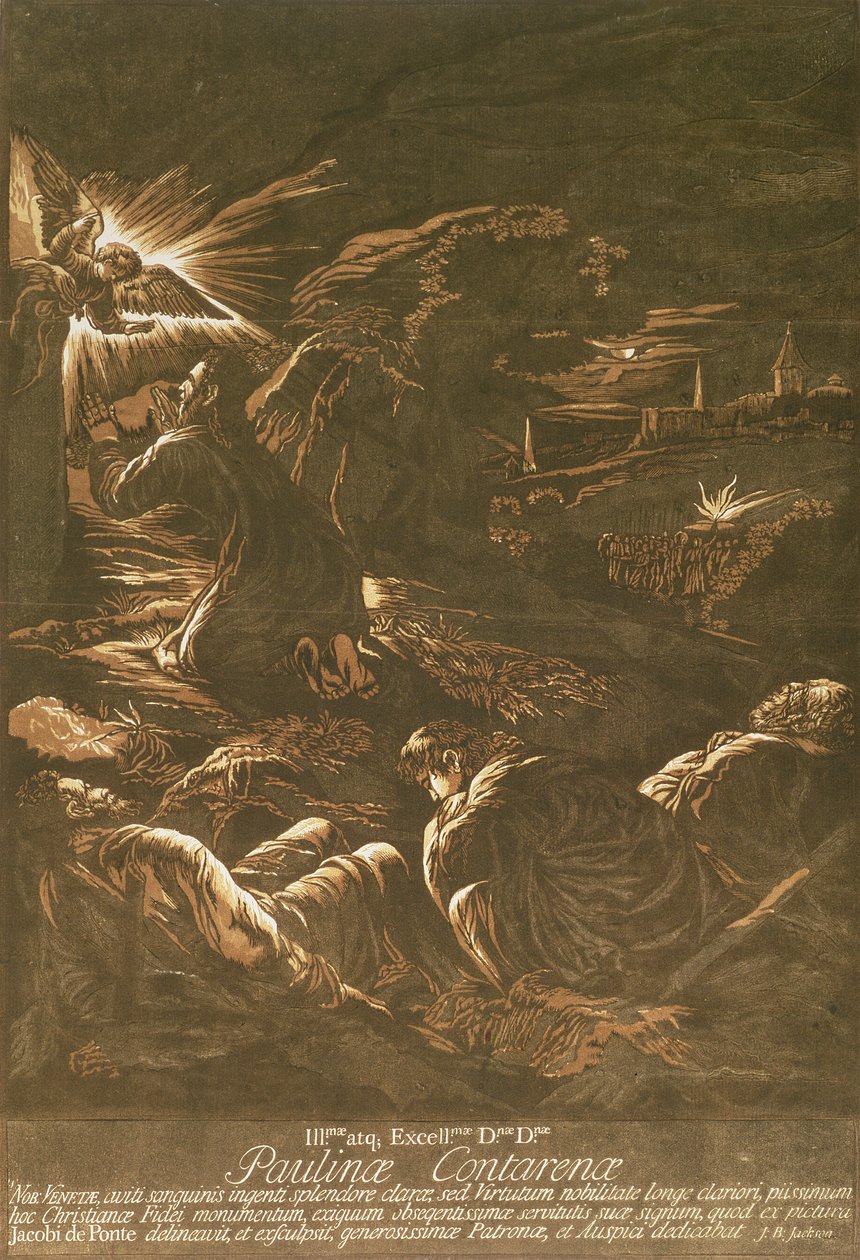 Prayer for a Chalice, n.1743 (väripuukaiverrus) tekijältä John Baptist Jackson