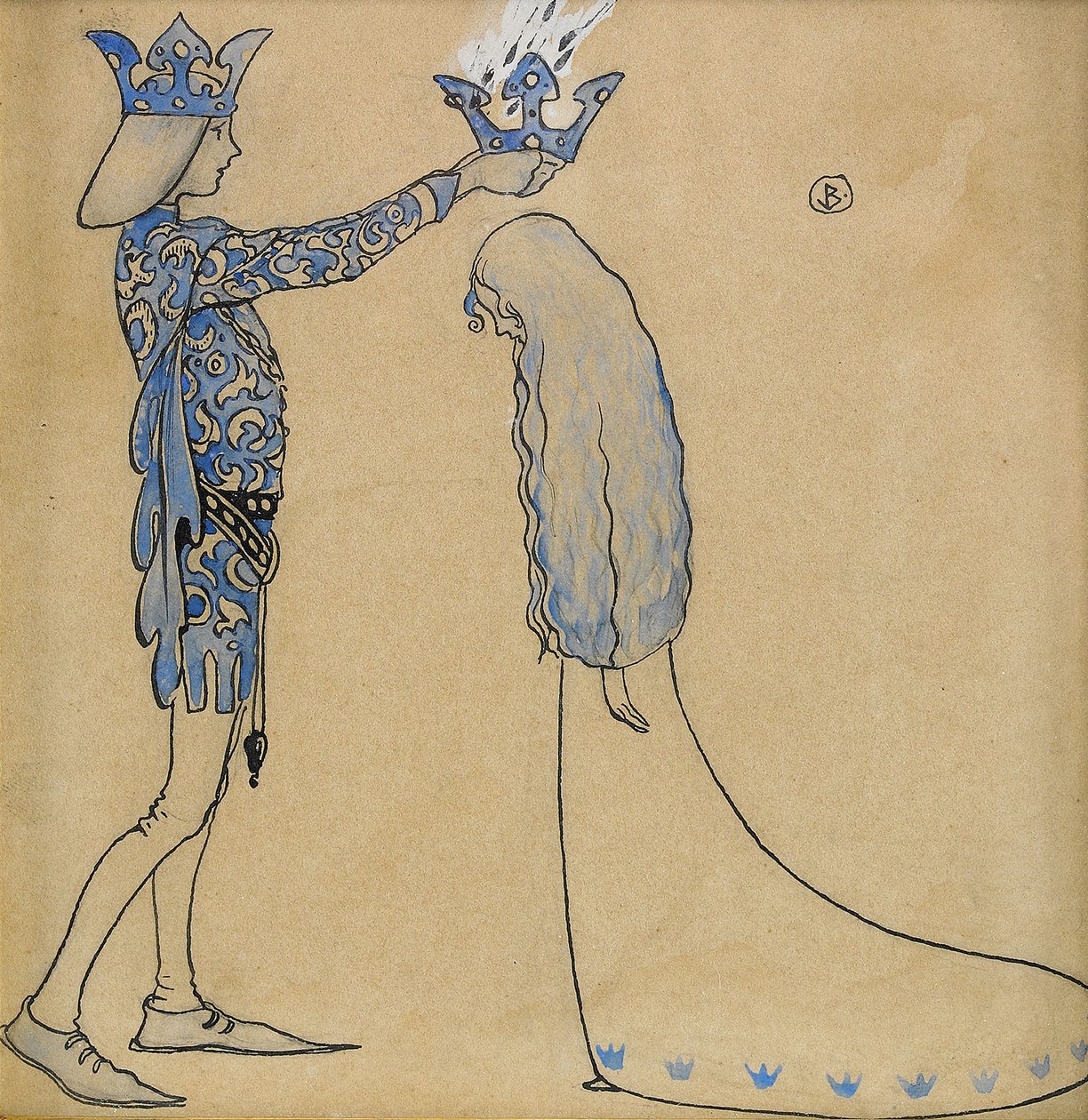 Darefter satte prinsen en krona av guld pa hennes huvud tekijältä John Bauer
