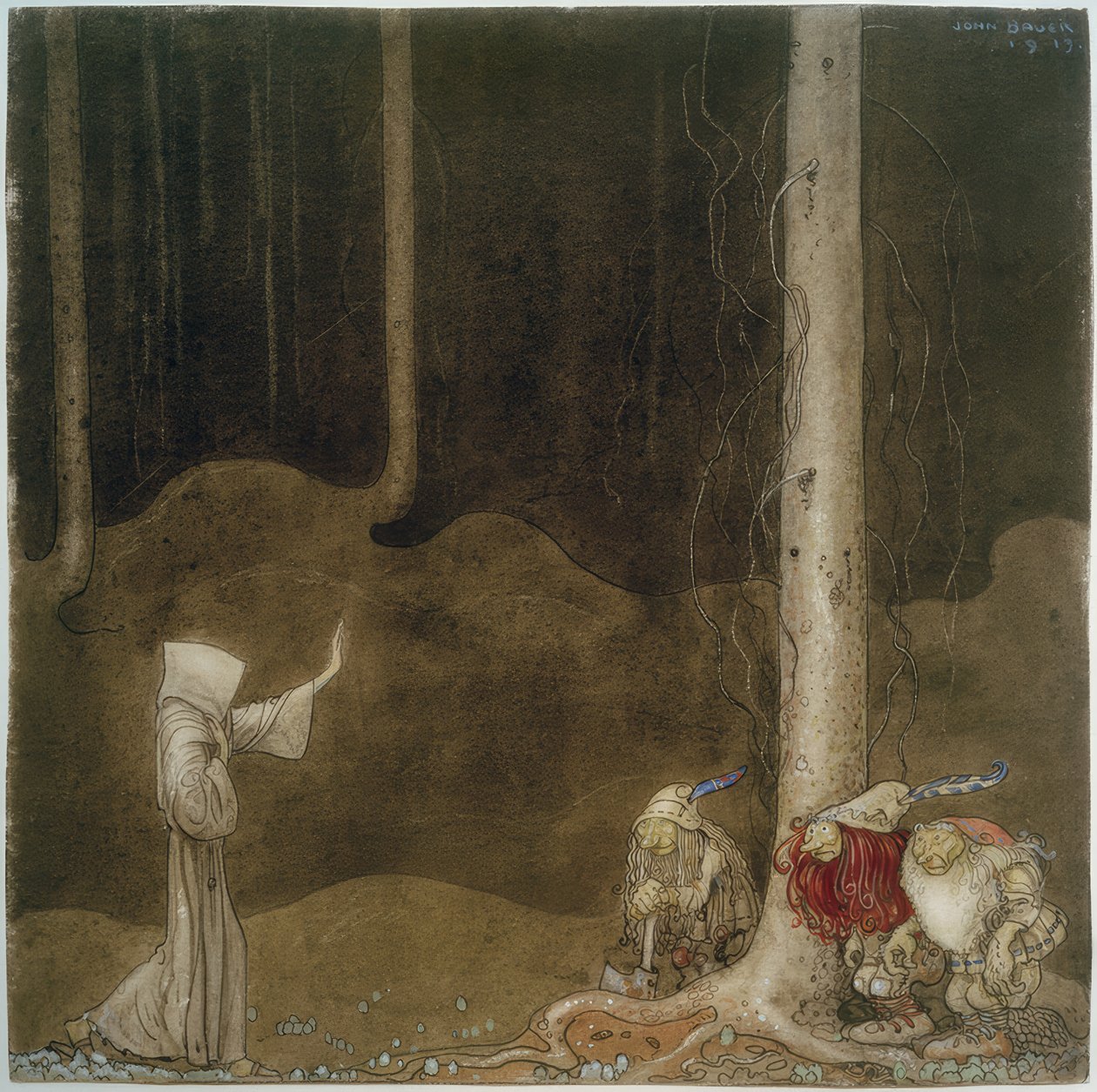St.Martin und drei Trolle tekijältä John Bauer