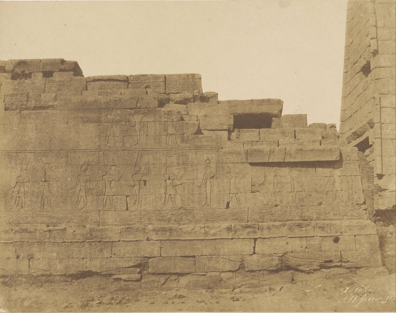 Karnak, temppeli Hypostyle Hallin eteläpuolella, Eteläseinä tekijältä John Beasly Greene