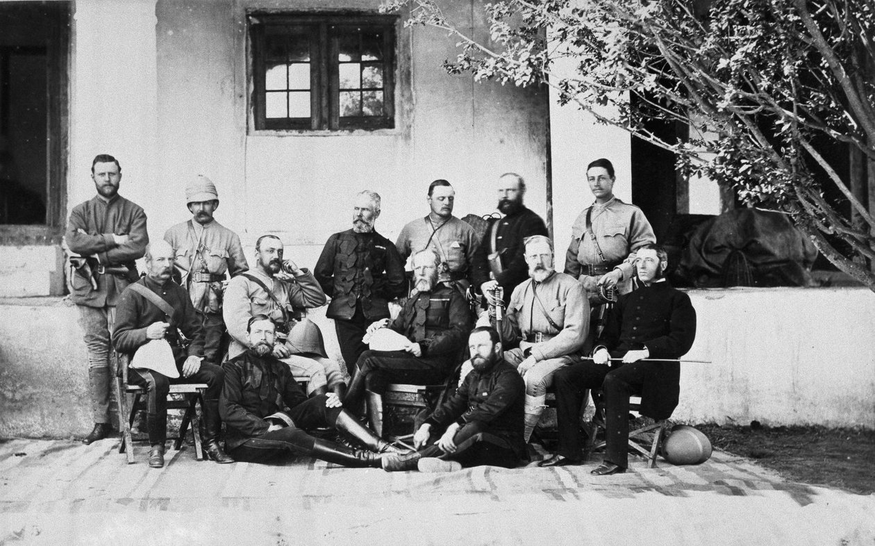 Ryhmäkuva sotilaista toisessa Afganistanin sodassa, Kooram, 1879 tekijältä John Burke