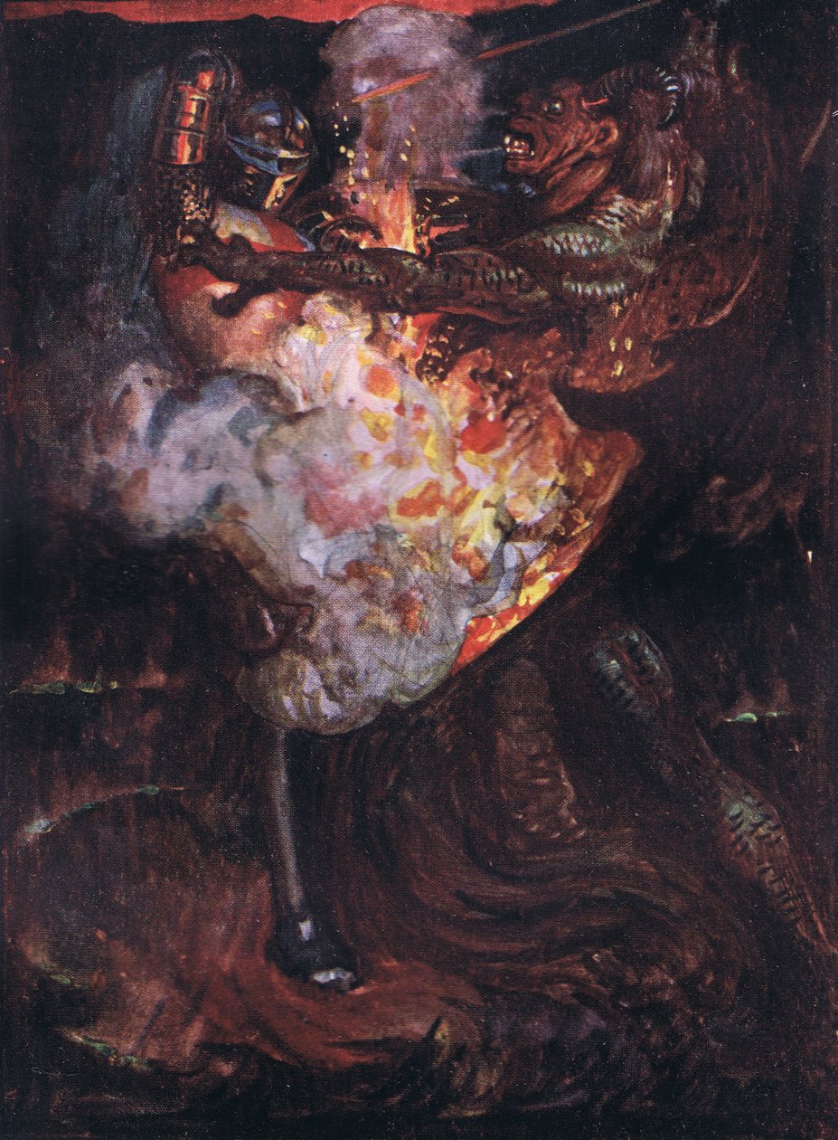 Christian taistelee Apollyonin kanssa tekijältä John Byam Liston Shaw