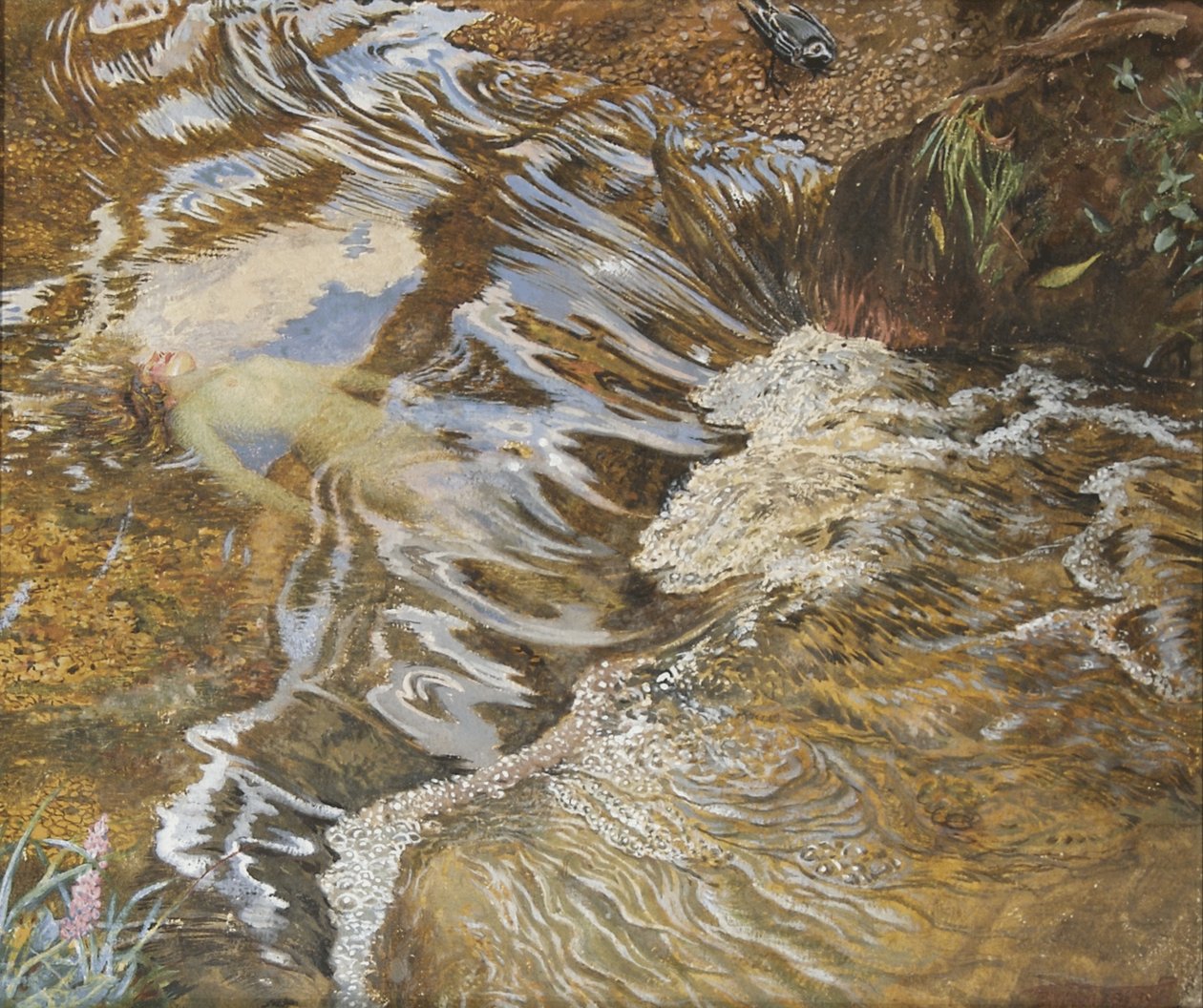 Water-sprite (wc korotettu vartalovärillä paperille) tekijältä John Byam Liston Shaw