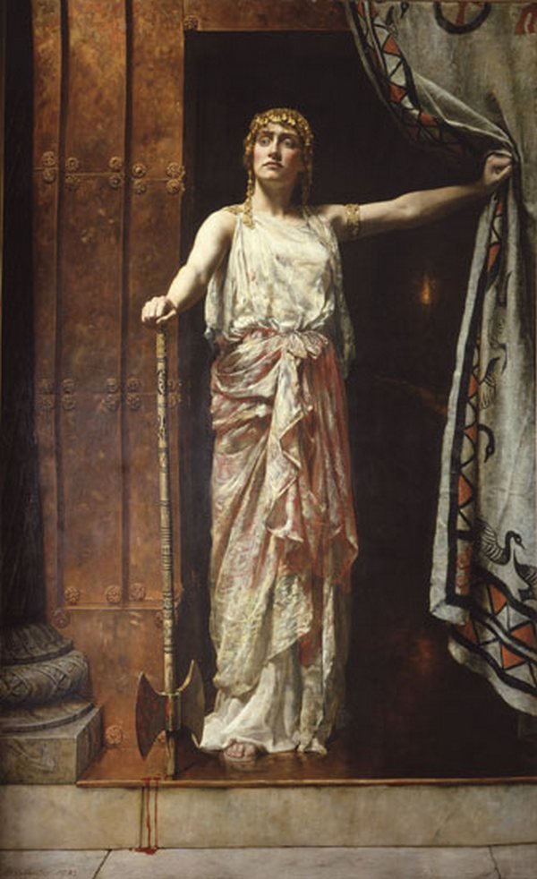 Clytemnestra murhan jälkeenFrancais: Clytemnestre apres le meurtren tekijältä John Collier