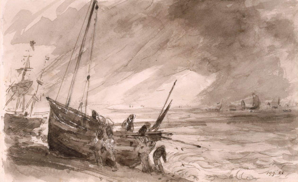 Brightonin rannikkomaisema, n. 1828 tekijältä John Constable