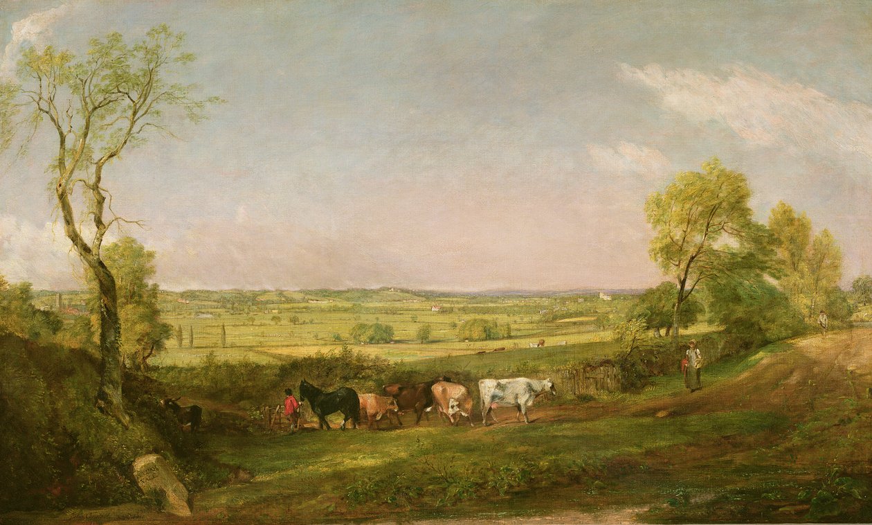 Dedham Vale: Aamu, n. 1811 tekijältä John Constable