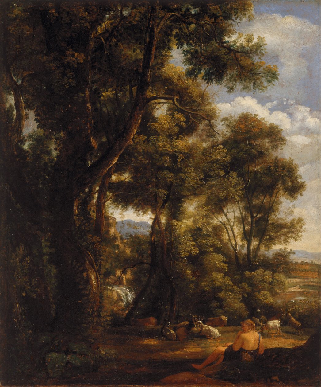 Maisema vuohenkarjan ja vuohien kanssa tekijältä John Constable
