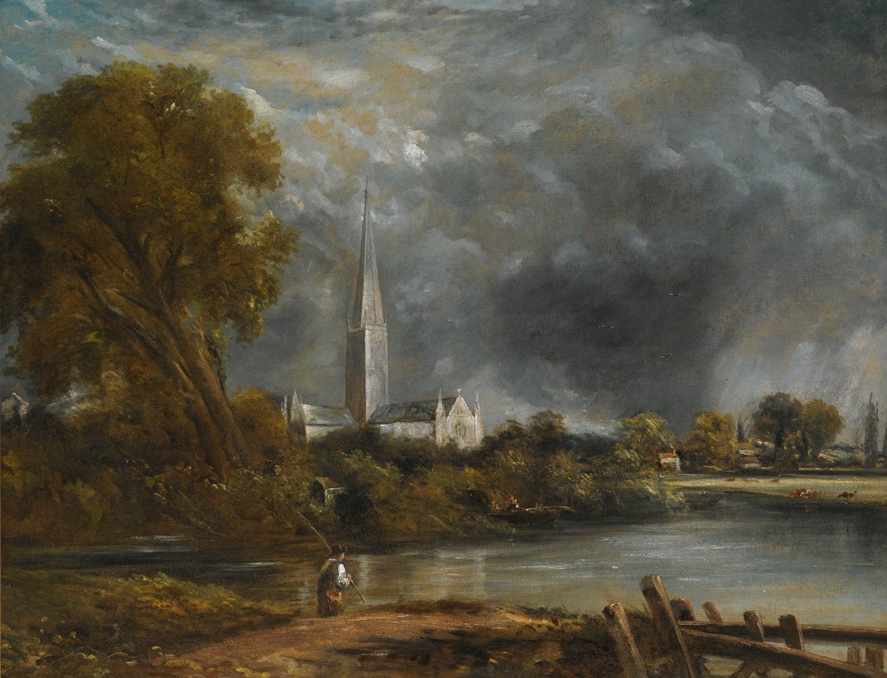 Salisburyn katedraali niityiltä tekijältä John Constable