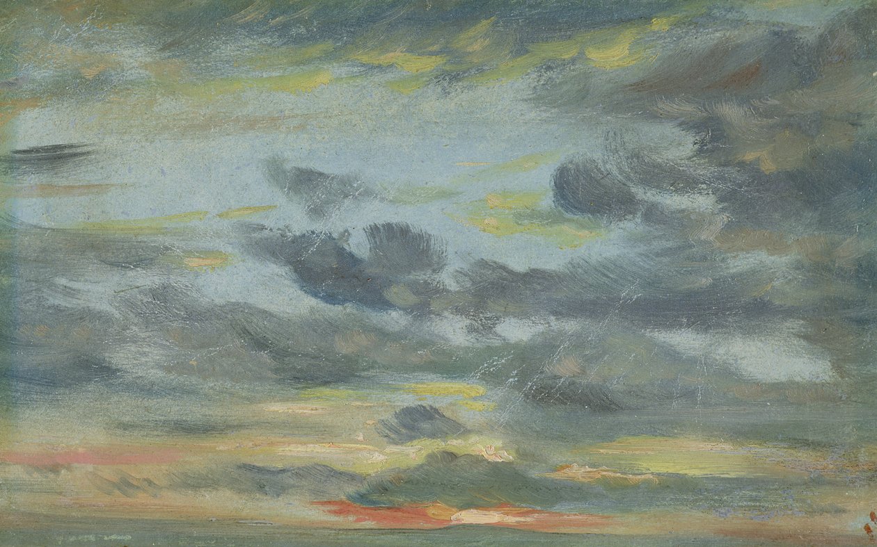 Sky Study, Sunset, 1821-22 (öljy paperille) tekijältä John Constable