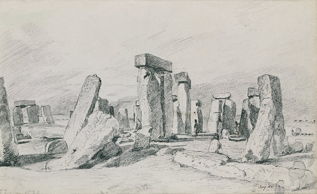 Stonehenge, Wiltshire, 1820 (piirustus) tekijältä John Constable