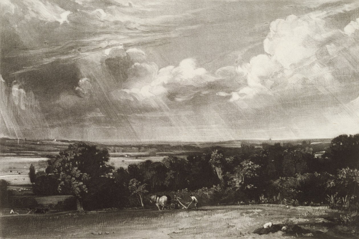 Summerland, kaiverrus David Lucas (1802-81) (mezzotint) tekijältä John Constable
