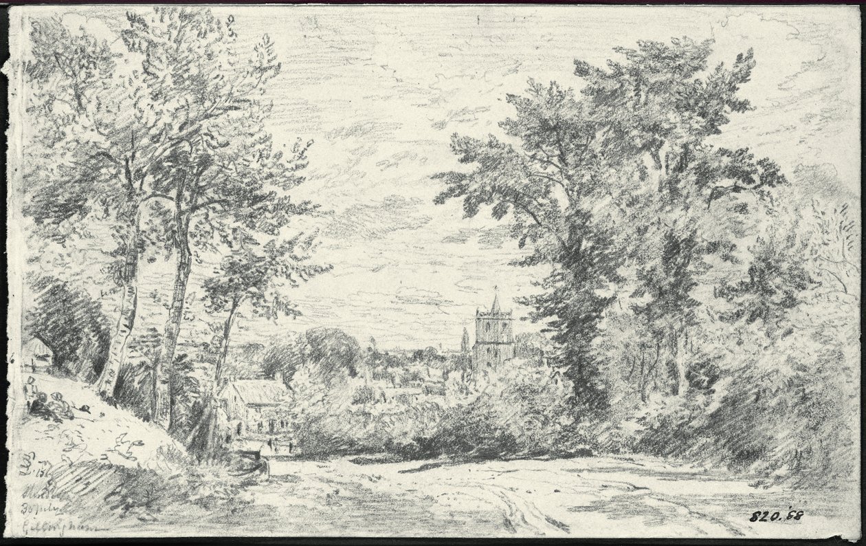 Sisäänkäynti Gillinghamiin, Dorsetiin (lyijykynä) tekijältä John Constable