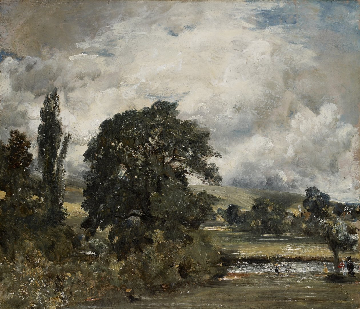 Water Meadows lähellä Salisburyä, 1800-luku tekijältä John Constable