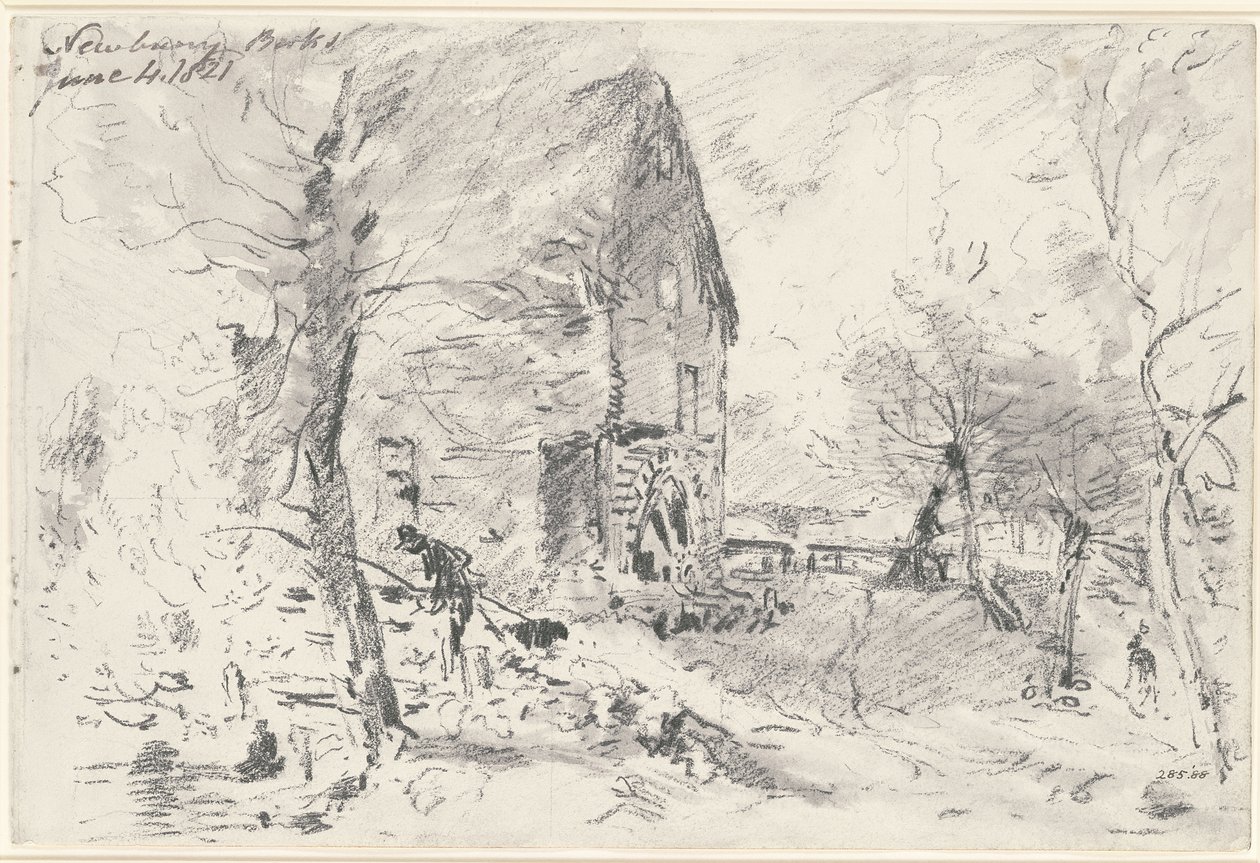 Vesimylly Newburyssa (lyijykynä) tekijältä John Constable